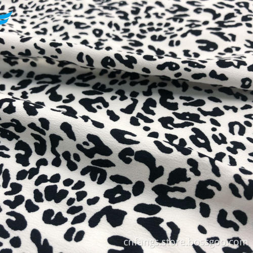 Återvunnet stretch Leopardtryck 100% polyester damtyg